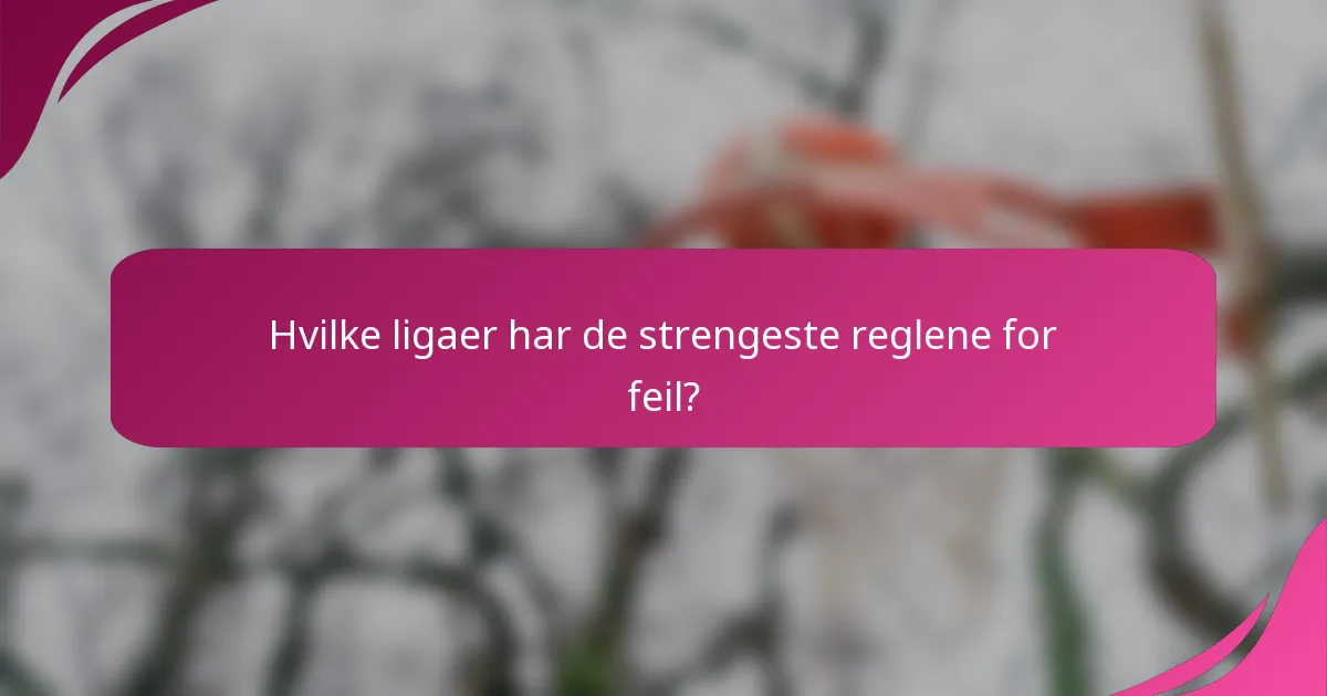 Hvilke ligaer har de strengeste reglene for feil?